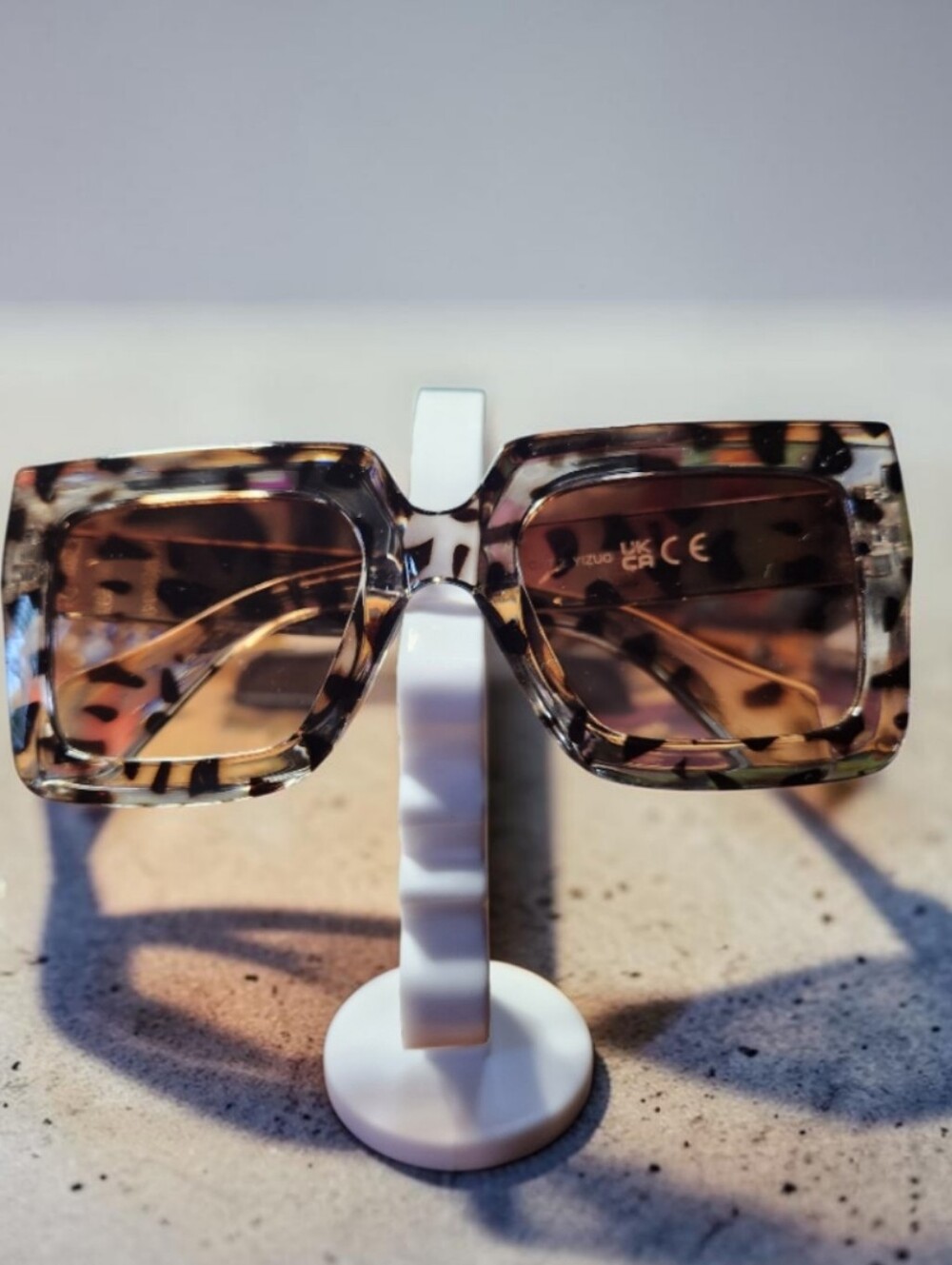 Oversized Geometric Square Sunglasses in LIGHT Brown Leopard #225